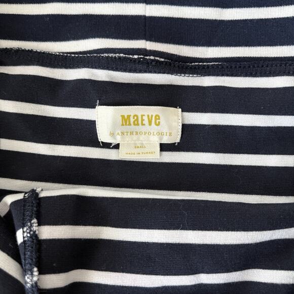 Maeve by Anthropologie Navy & White Striped Off Shoulder Top Size Small - Picture 5 of 6